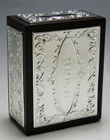 silver plate and wood  Charity boxes