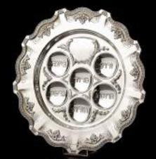 antique  Sterling Silver Seder Tray