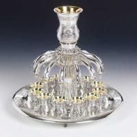 Hazorfim 12 cup.Sterling Silver Kiddush Fountain