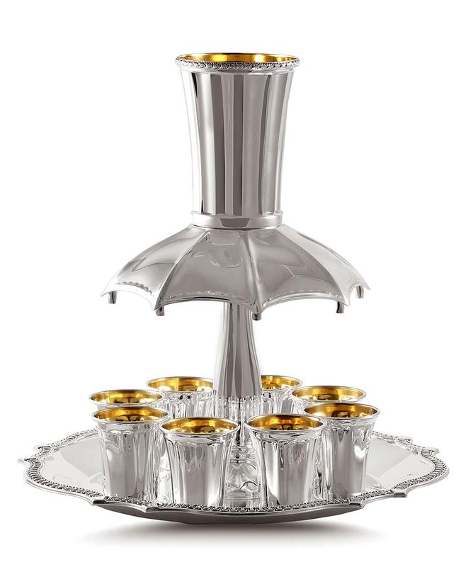 Filigree Wine Fountain 6 Cups Sterling Silver