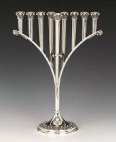 Modern Sterling Silver Menorah