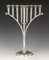 Modern Sterling Silver Menorah