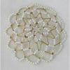 WHITE BEADED WOMANS KNIT KIPPAH