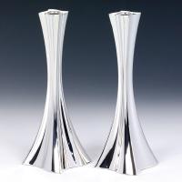 Modern Sterling Silver Candlestick Set