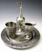 4 Piece Pewter Havdallah Set