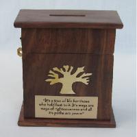  wood hinged Tzedakah box