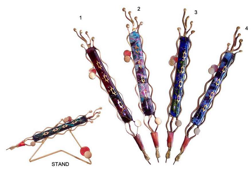 Fused glass torah pointers