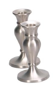 pewter shabbat Candlestick Set