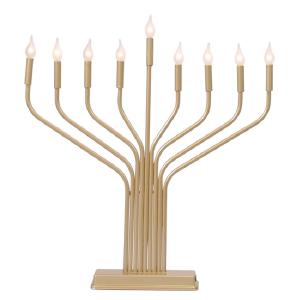 gold electric menorah