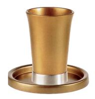 Aluminum Kiddush Cup & Coaster set in 2 Colors