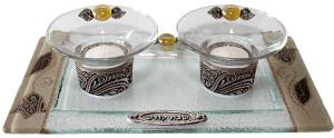 tulip shabbat Candlestick Set