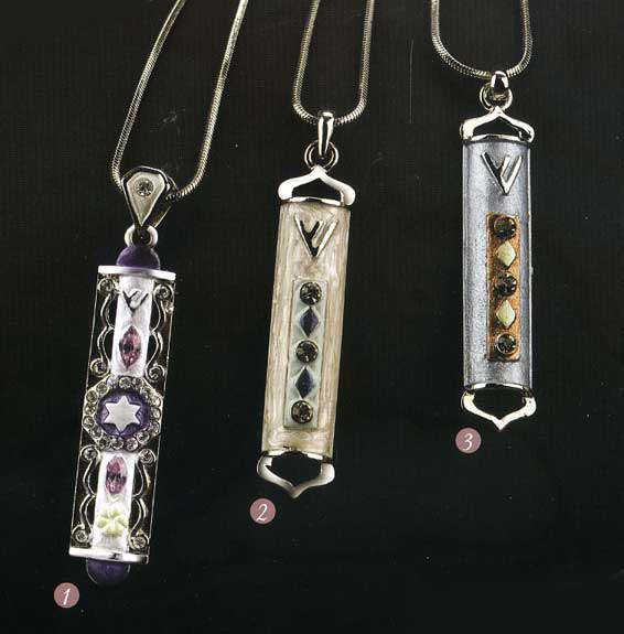 Gold and Silver Mezuzah Pendants