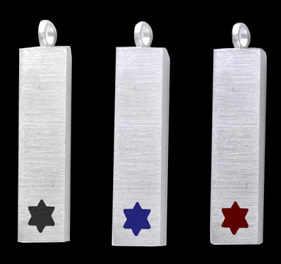 enameled star onl Mezuzah Pendant 