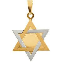 14K 2-Tone Star of David Pendant