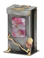 Gary Rosenthal Tzedakkah Box - Pink Baby Glass