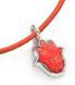 coral Leather Hamsa Bracelet