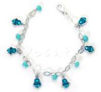 aqua beaded jewish bracelet