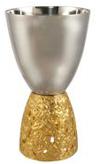 Modern ''Cloud'' Kiddush Cup with gold base
