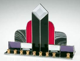 art  deco glass menorah