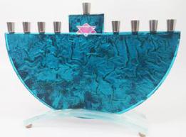 turquoise glass mezuzah