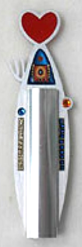 Modern aluminum heart Mezuzah