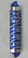 purple and blue aluminum Mezuzah