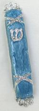 marine blue aluminum Mezuzah