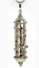 Golden leaves Mezuzah Necklace