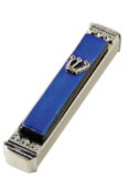 Royal Blue Glass mezuzah