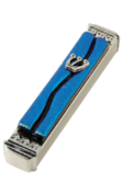 Blue glass Mezuzah