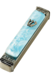 Ice Blue Glass Mezuzah