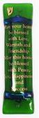 Forest Green Home Blessing Glass Mezuzah 