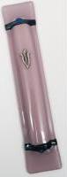 Pink Art Glass Mezuzah