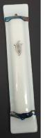 Ivory Art Glass Mezuzah