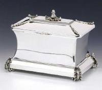 Square modern  silver Etrog Box