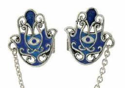 blue hamsa Tallit Clip