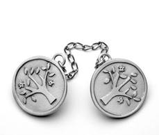 Round pewter Tree of Life Tallit Clip