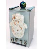 White Dust Hamsa Tzedakah Box