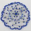 BLUE BEADED WOMANS KNIT KIPPAH